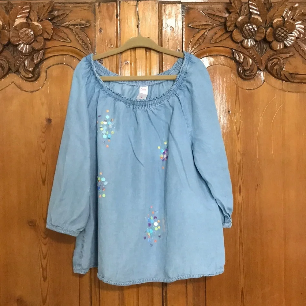 3/$20 Justice Off the Shoulder Sequin Top